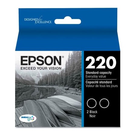 Epson Epson 220 DURABrite Ultra Ink, Black, 2/Pk T220120D2